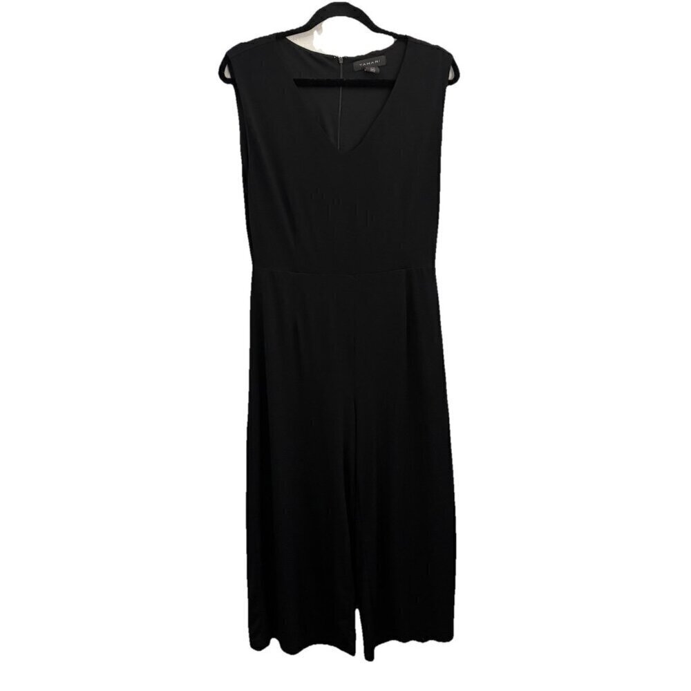 Tahari Wide Leg Jumpsuit Belted Women 10 Stretchy Career Wear